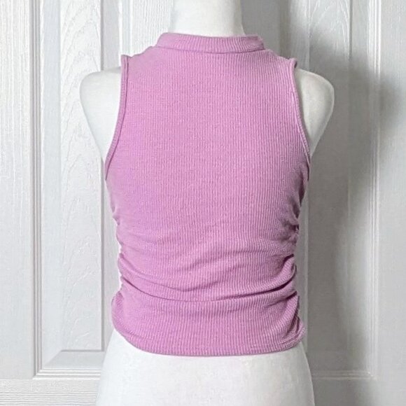 SHEIN Women's Sleeveless Waffle Knit Shirred Top Size M Dusty Purple - Picture 3 of 4
